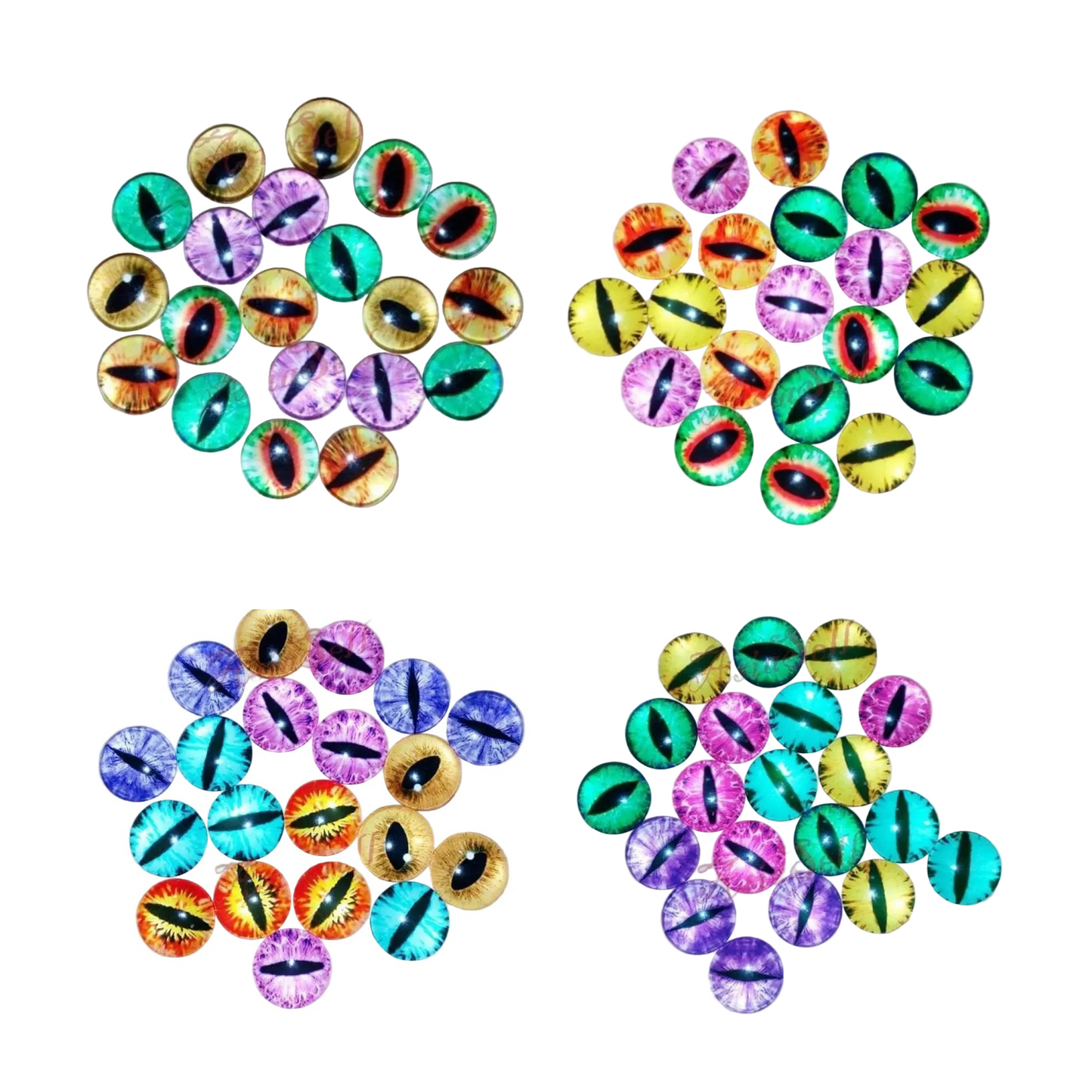 20pcs 10/15/20mm Cat Eye Eyeballs Glass Dolls Eyes Cabochon