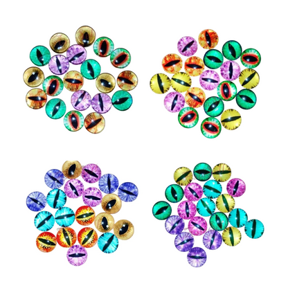 20pcs 10/15/20mm Cat Eye Eyeballs Glass Dolls Eyes Cabochon