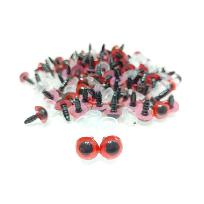 20pcs 10mm Colour Safety Eyes For Teddy Bear Doll Animal Puppet Crafts Plastic Eyes - Red - - Asia Sell