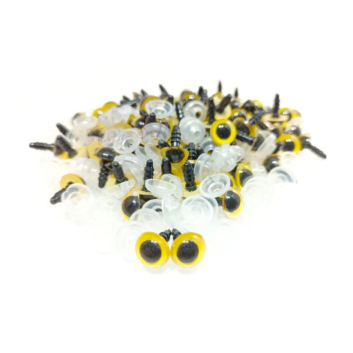 20pcs 10mm Colour Safety Eyes For Teddy Bear Doll Animal Puppet Crafts Plastic Eyes - Yellow - - Asia Sell