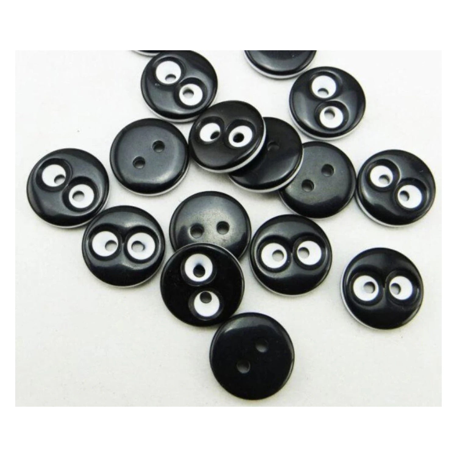 20pcs 12.5mm 2/4 Hole Buttons Mixed Colour Children's Clothing Sewing - Black & White 2 - Asia Sell
