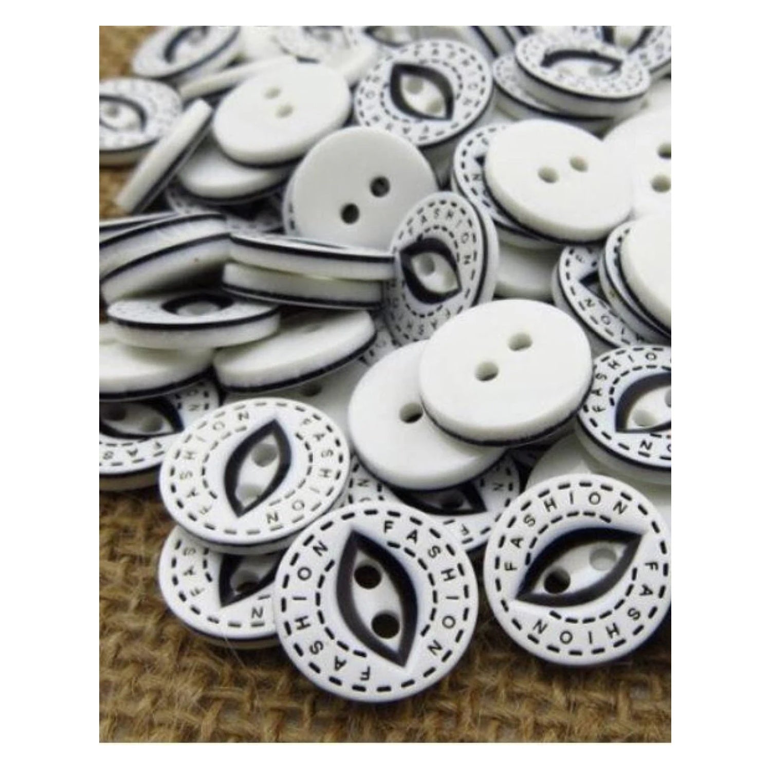 20pcs 12.5mm 2/4 Hole Buttons Mixed Colour Children's Clothing Sewing - Black & White - Asia Sell