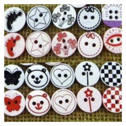 20pcs 12.5mm 2/4 Hole Buttons Mixed Colour Children's Clothing Sewing - Mixed - Asia Sell