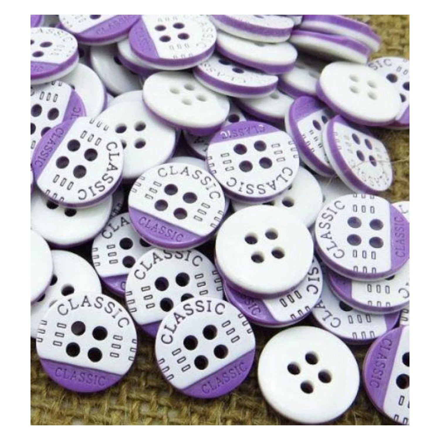 20pcs 12.5mm 2/4 Hole Buttons Mixed Colour Children's Clothing Sewing - Purple & White - Asia Sell