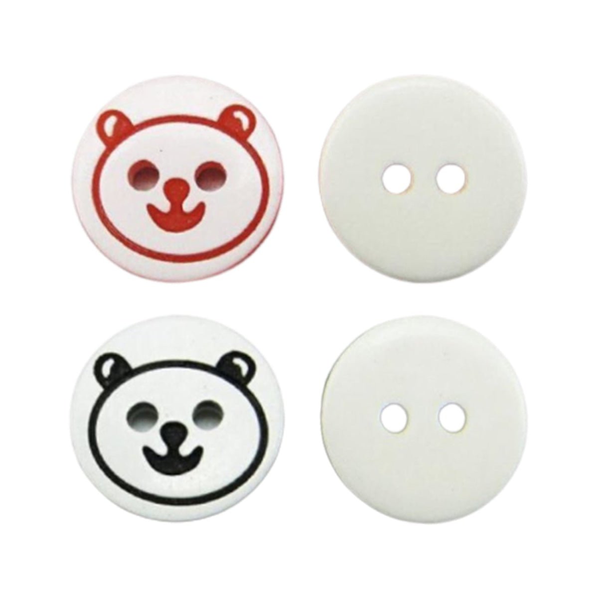 20pcs 12.5mm Black Bear Pattern Buttons Sewing Resin Button For Kids Clothes Decorative Handicrafts DIY - Black - - Asia Sell