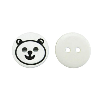 20pcs 12.5mm Black Bear Pattern Buttons Sewing Resin Button For Kids Clothes Decorative Handicrafts DIY - Red - - Asia Sell
