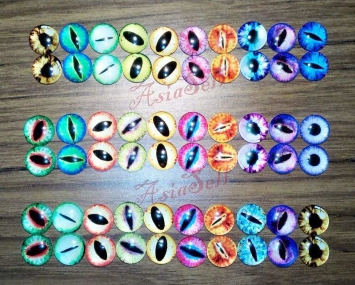 20pcs 15mm Cat Eye Eyeballs Balls Glass Dolls Eyes Cabochon - - Asia Sell