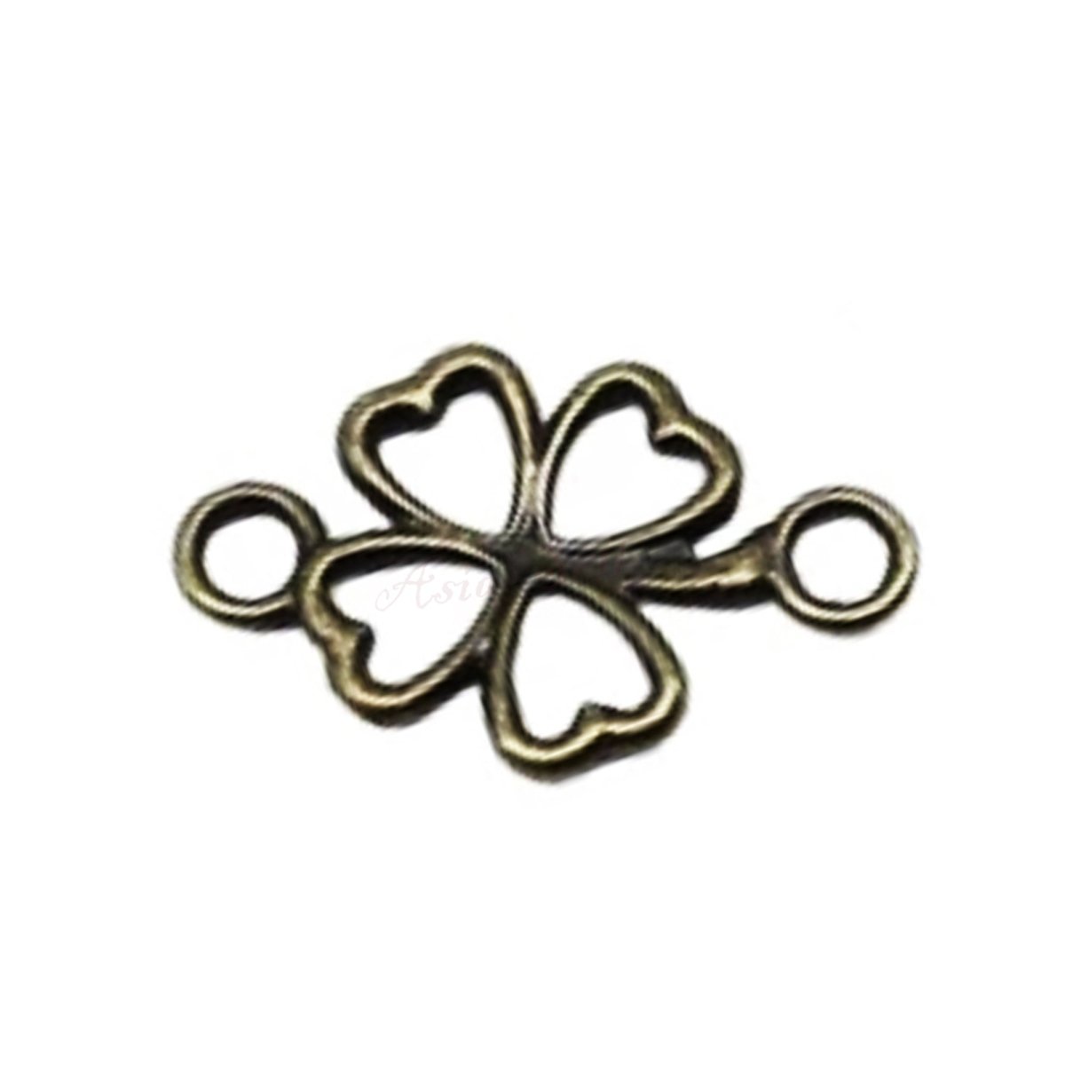 20pcs 20x12mm 4 Leaf Clover Charm Connector Bronze Silver Gold Lucky Charms - Bronze - - Asia Sell
