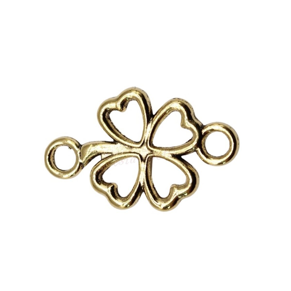 20pcs 20x12mm 4 Leaf Clover Charm Connector Bronze Silver Gold Lucky Charms - Gold - - Asia Sell