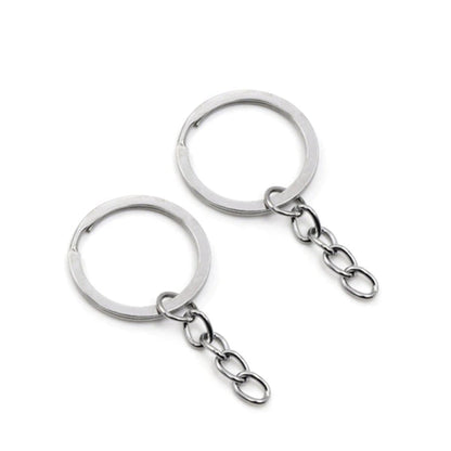 20pcs 30mm Rose Gold Ancient Keyring Keychain Split Ring Chain Key Rings Key Chains - Rhodium - - Asia Sell