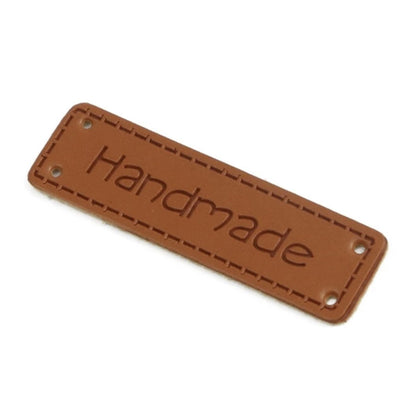20pcs 50mm Handmade Labels for Clothing Tags Sewing Labels Faux Leather Clothes Bags DIY - 4 Holes - Asia Sell