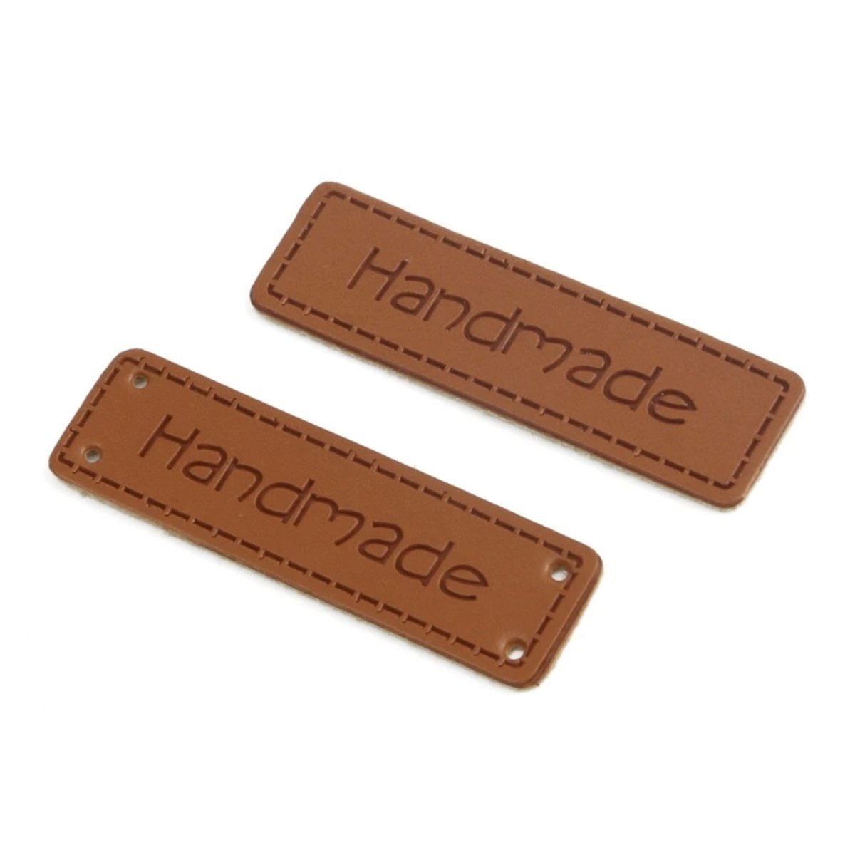 20pcs 50mm Handmade Labels for Clothing Tags Sewing Labels Faux Leather Clothes Bags DIY - No holes - Asia Sell
