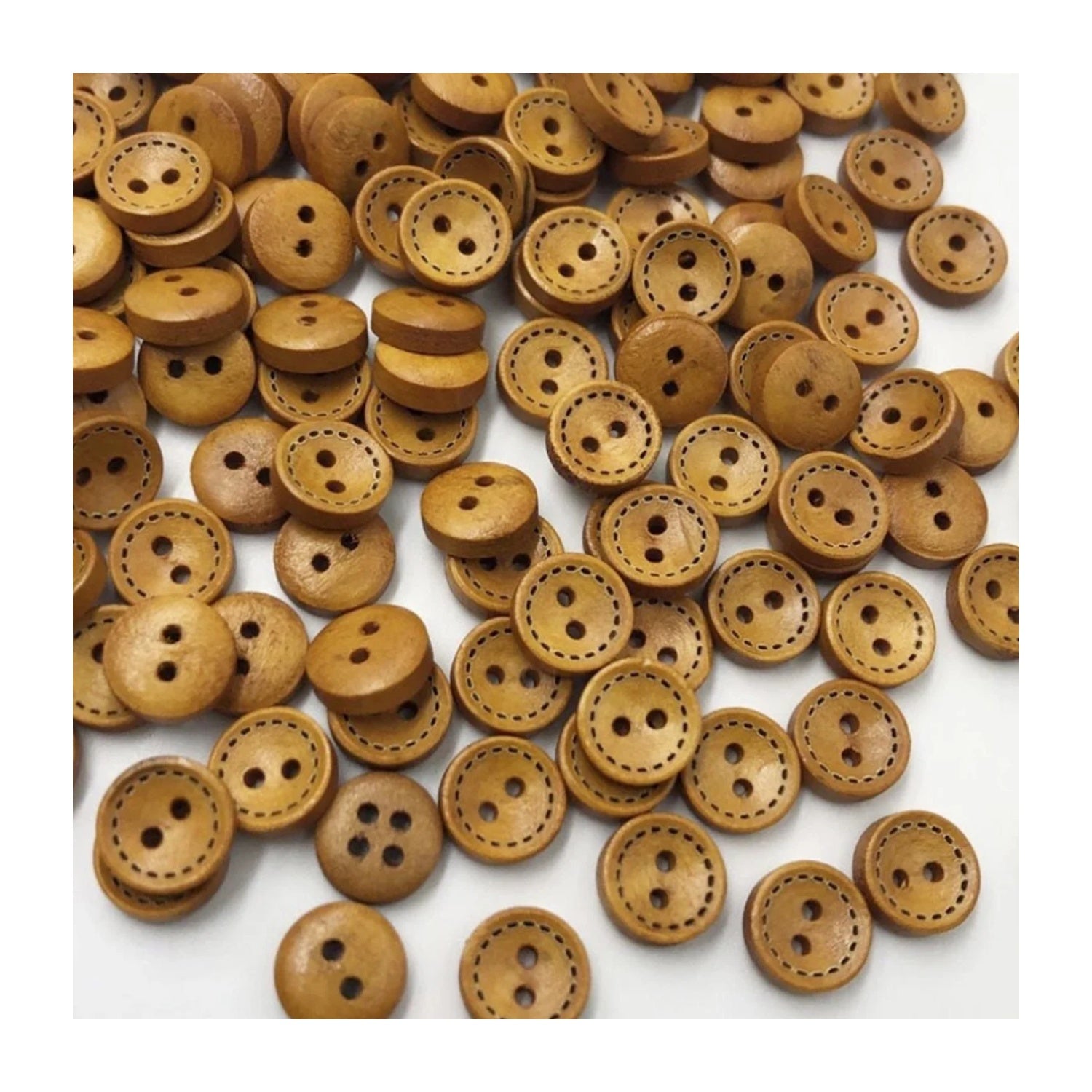 20pcs 8mm Brown 2-holes Round Wooden Buttons sewing Scrapbooking Craft - - Asia Sell
