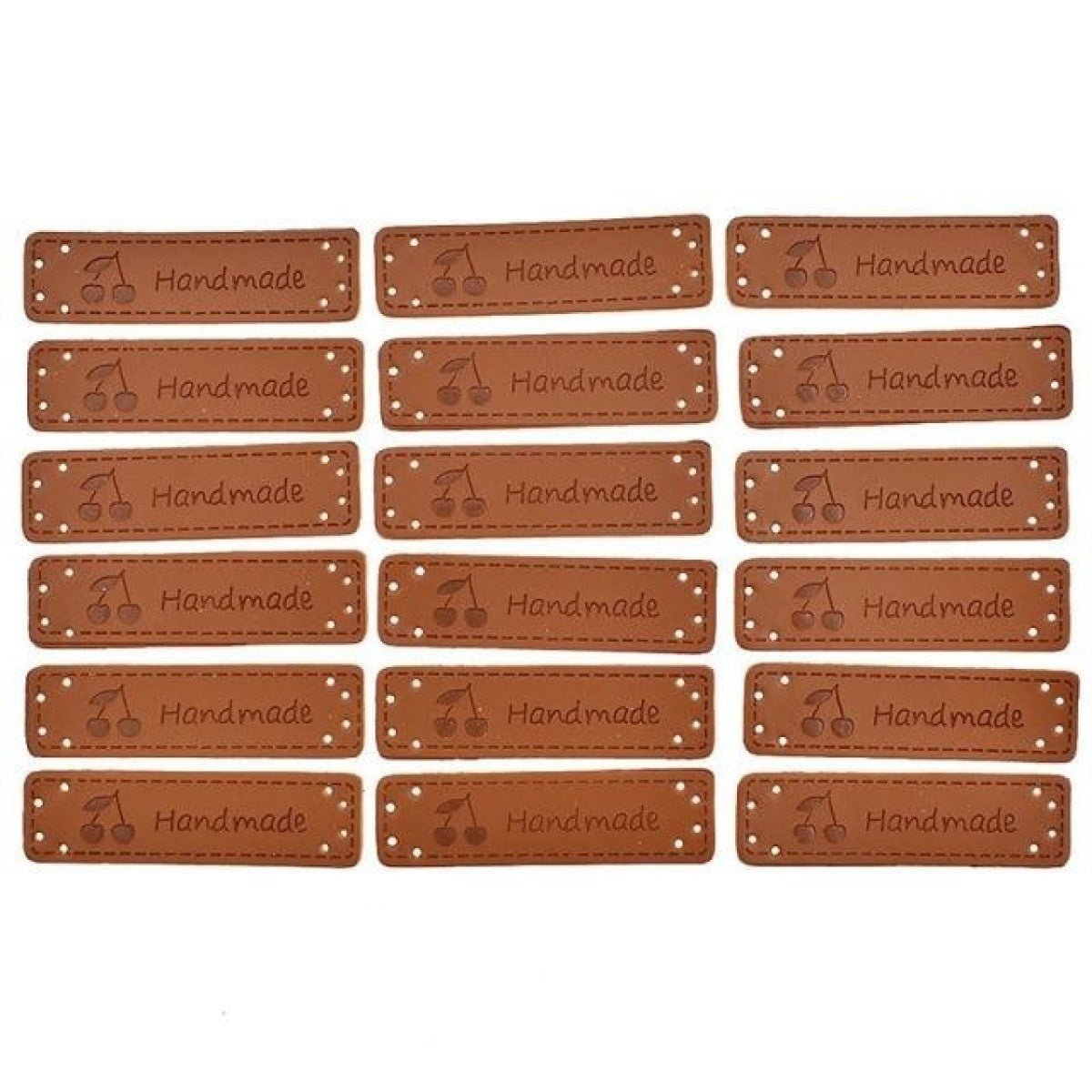 20pcs Handmade Labels PU Leather Patch Tags Rectangle DIY For Garment Sewing Rectangular Clothing Laser Etched Brown Label Applique - 5x1.5cm 1 - Asia Sell