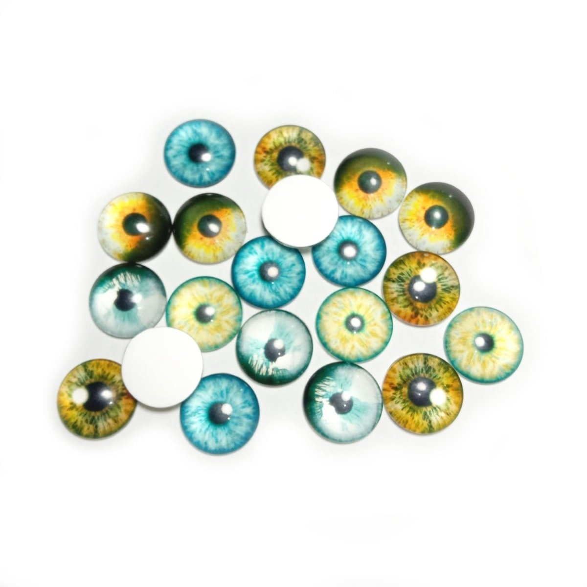 20pcs Round Pupil Glass Eyes 8-18mm Eye Cabochon Charms Cabochon Pattern DIY Crafts - 12mm - Asia Sell