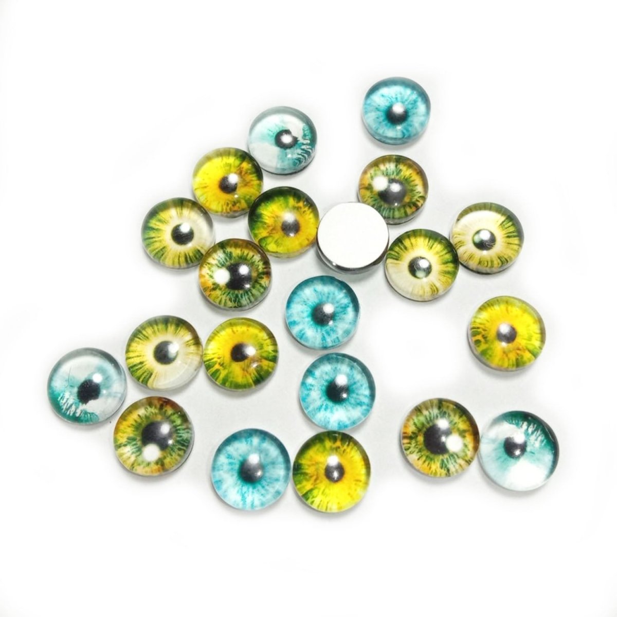 20pcs Round Pupil Glass Eyes 8-18mm Eye Cabochon Charms Cabochon Pattern DIY Crafts - 8mm - Asia Sell