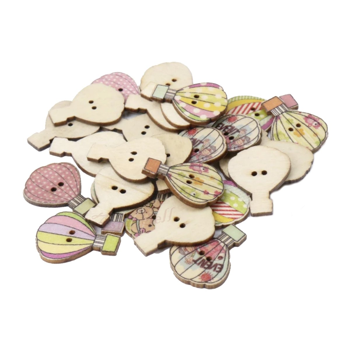 20pcs Wooden Buttons 30mm Hot Air Balloon Pattern Sewing Scrapbooking Crafts DIY - - Asia Sell