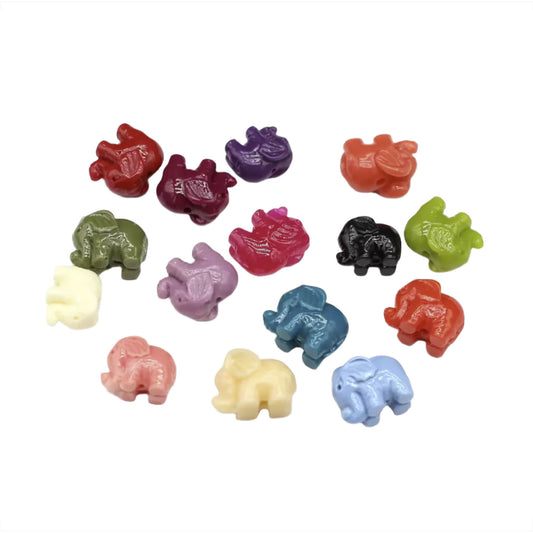 20pcs 15mm Elephant Beads Crafts Artificial Charms Spacer Beads for Jewellery Making DIY Necklace Bracelet Mixed