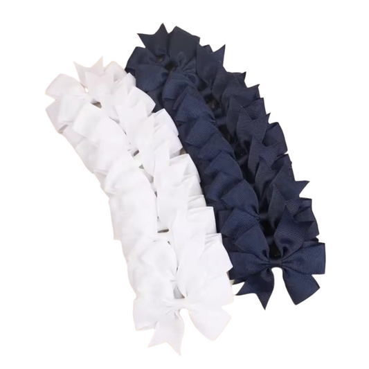 20pcs Navy Blue and White Hair Bows and Bowties Fabric Barette Grosgrain Ribbon For Girl Baby Kids | Asia Sell