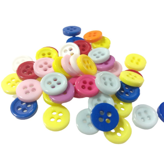 20x Mixed Coloured 9mm 4-Hole Buttons Sewing For Apparel Kids Clothes Scrapbooking - - Asia Sell