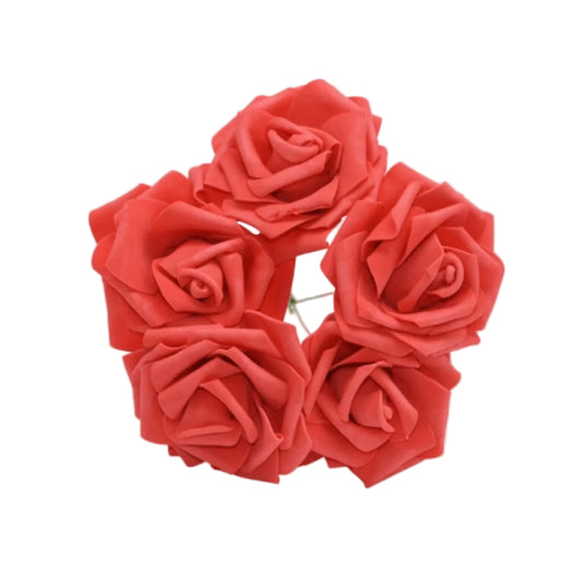 20x Red 7cm Foam Flowers Rose Stems Artificial Wedding Bride Bouquet - Asia Sell