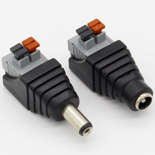 2/10pcs Male Female Connector for 3528/5050/5730 LED Strip 5.5x2.1mm Power Jack - 1 male 1 female - - Asia Sell