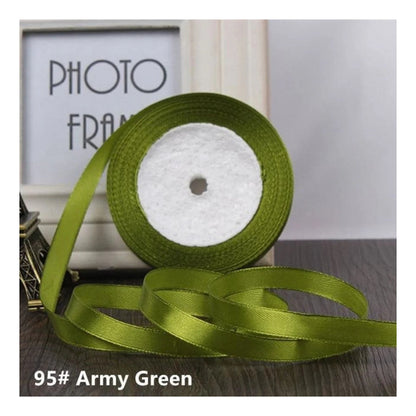 22m 10mm-15mm Polyester Ribbon for Crafts Bow Gift Wrapping Party Wedding Hair - Army Green 15mm - Asia Sell