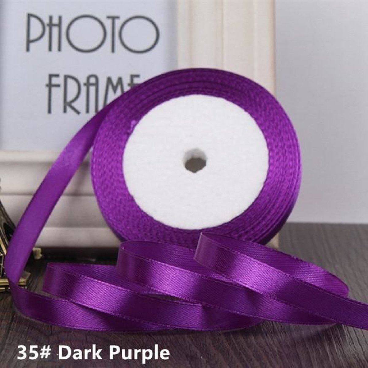 22m 10mm-15mm Polyester Ribbon for Crafts Bow Gift Wrapping Party Wedding Hair - Dark Purple 15mm - Asia Sell