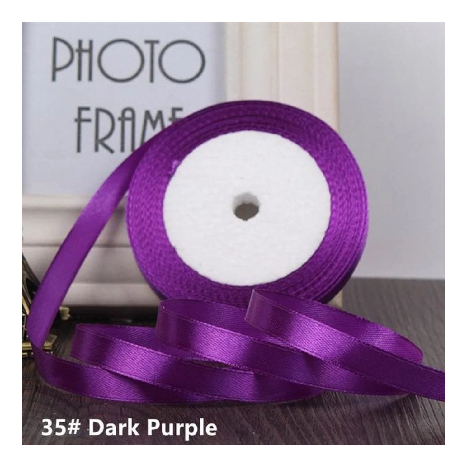 22m 10mm-15mm Polyester Ribbon for Crafts Bow Gift Wrapping Party Wedding Hair - Dark Purple 15mm - Asia Sell