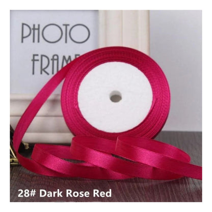 22m 10mm-15mm Polyester Ribbon for Crafts Bow Gift Wrapping Party Wedding Hair - Dark Rose Red 10mm - Asia Sell
