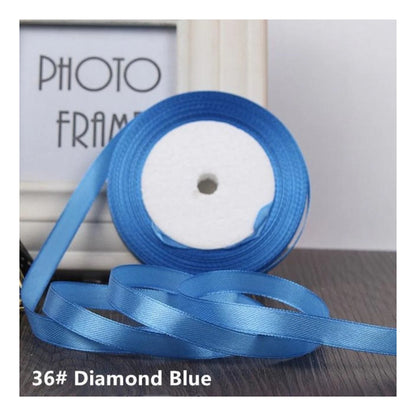 22m 10mm-15mm Polyester Ribbon for Crafts Bow Gift Wrapping Party Wedding Hair - Diamond Blue 15mm - Asia Sell