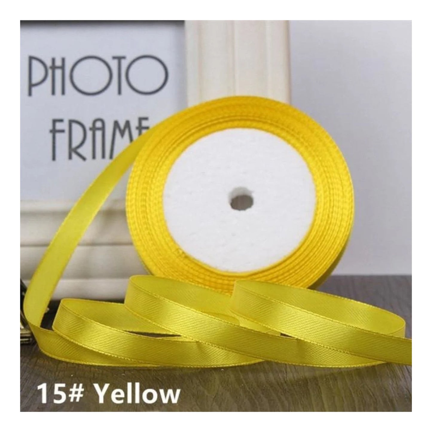22m 10mm-15mm Polyester Ribbon for Crafts Bow Gift Wrapping Party Wedding Hair - Gold Yellow 10mm - Asia Sell