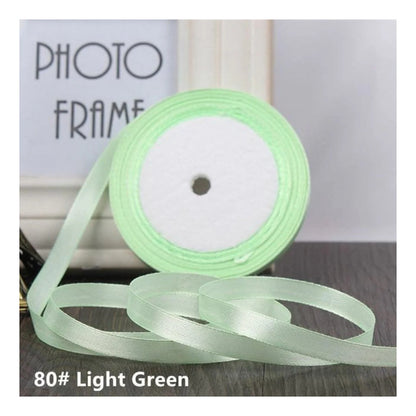 22m 10mm-15mm Polyester Ribbon for Crafts Bow Gift Wrapping Party Wedding Hair - Light Green 15mm - Asia Sell