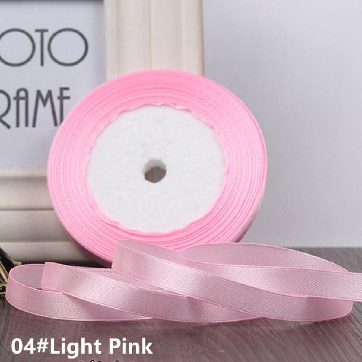 22m 10mm-15mm Polyester Ribbon for Crafts Bow Gift Wrapping Party Wedding Hair - Light Pink 15mm - Asia Sell