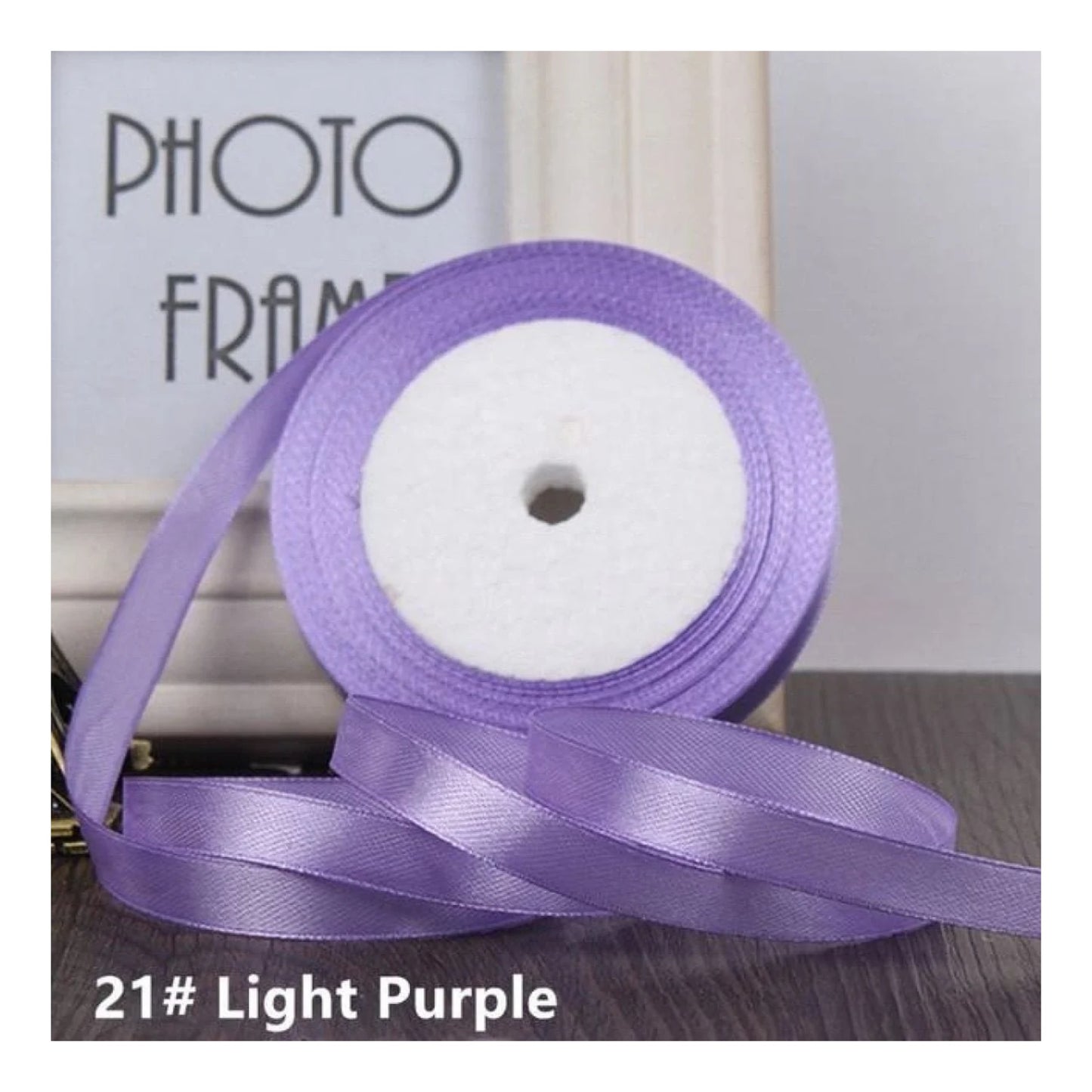 22m 10mm-15mm Polyester Ribbon for Crafts Bow Gift Wrapping Party Wedding Hair - Light Purple 10mm - Asia Sell