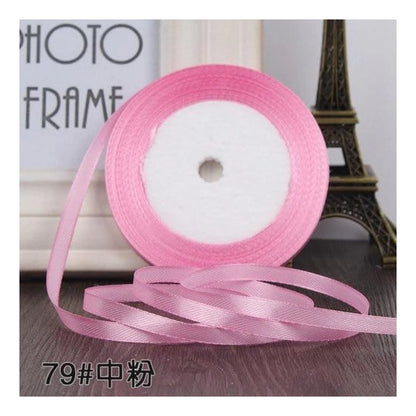 22m 10mm-15mm Polyester Ribbon for Crafts Bow Gift Wrapping Party Wedding Hair - Medium Pink 15mm - Asia Sell