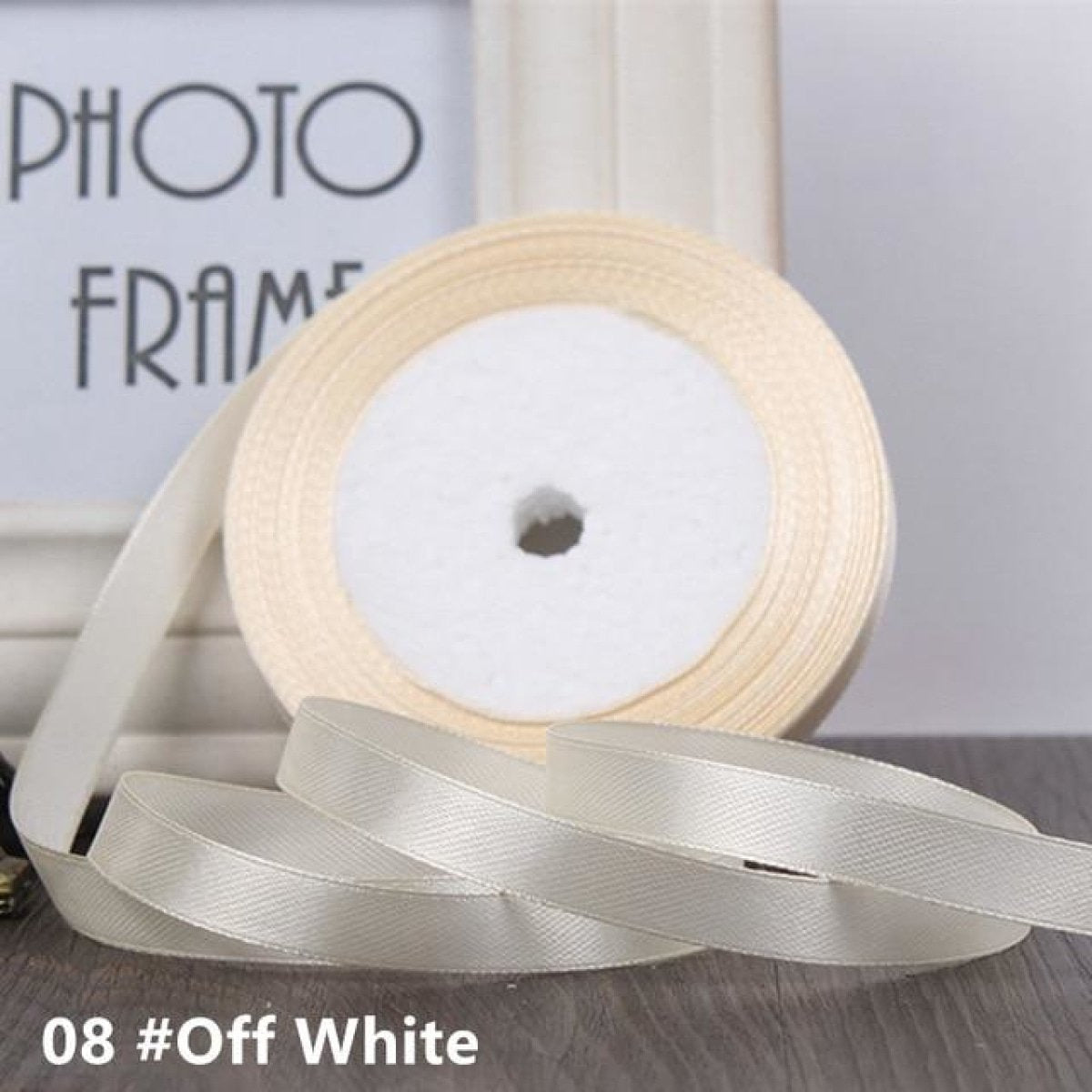 22m 10mm-15mm Polyester Ribbon for Crafts Bow Gift Wrapping Party Wedding Hair - Off-White Cream 15mm - Asia Sell