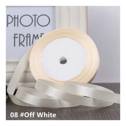 22m 10mm-15mm Polyester Ribbon for Crafts Bow Gift Wrapping Party Wedding Hair - Off-White Cream 15mm - Asia Sell