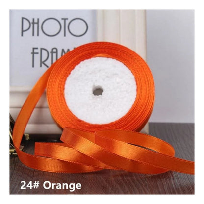 22m 10mm-15mm Polyester Ribbon for Crafts Bow Gift Wrapping Party Wedding Hair - Orange 15mm - Asia Sell