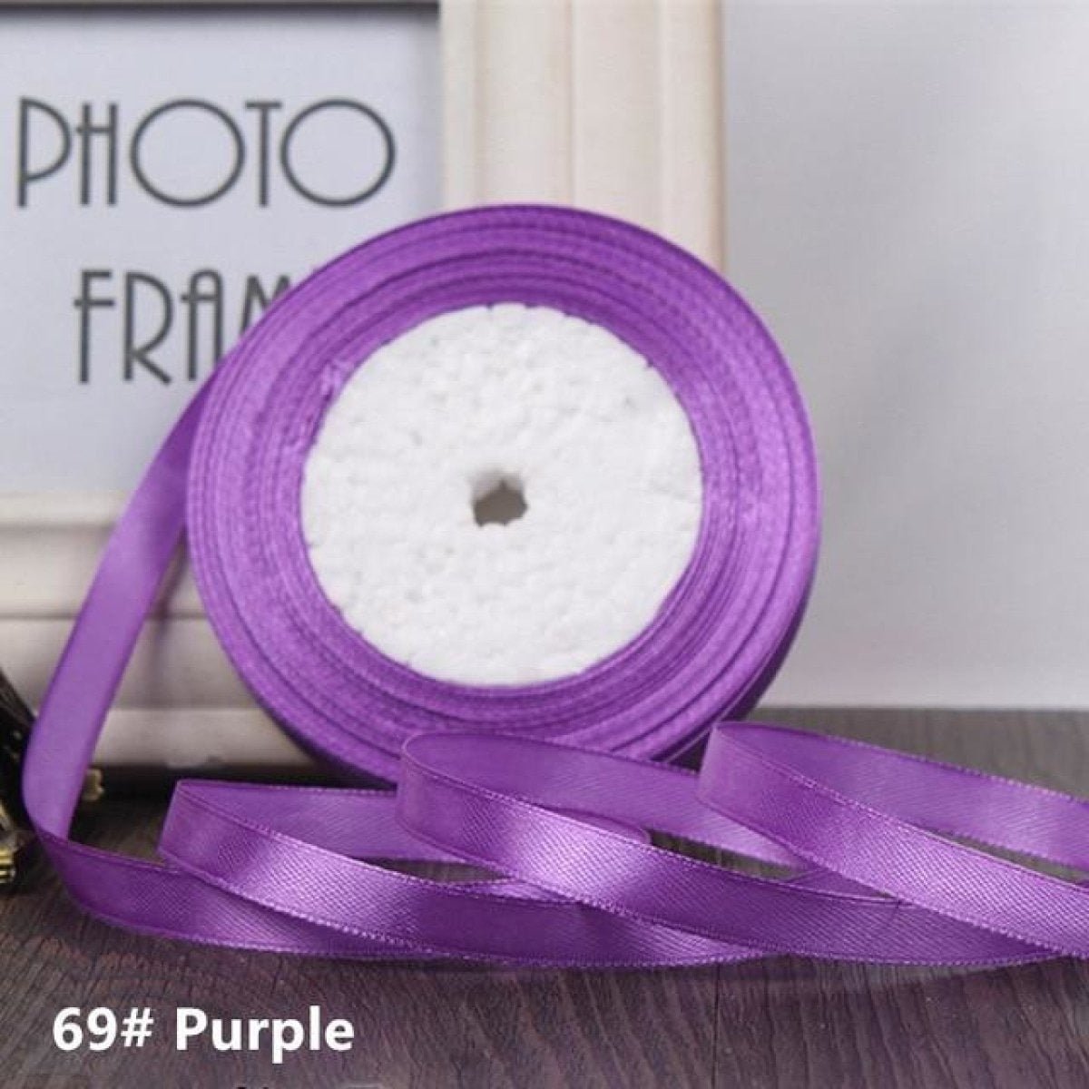 22m 10mm-15mm Polyester Ribbon for Crafts Bow Gift Wrapping Party Wedding Hair - Purple 15mm - Asia Sell