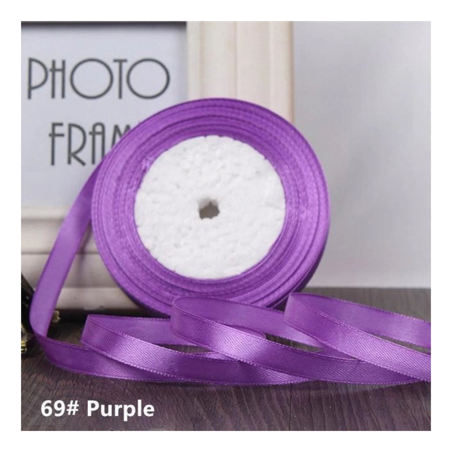 22m 10mm-15mm Polyester Ribbon for Crafts Bow Gift Wrapping Party Wedding Hair - Purple 15mm - Asia Sell