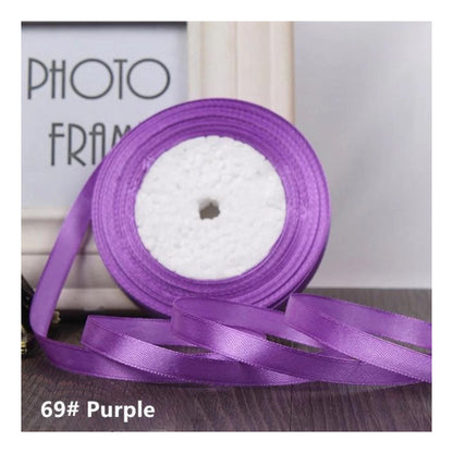 22m 10mm-15mm Polyester Ribbon for Crafts Bow Gift Wrapping Party Wedding Hair - Purple 15mm - Asia Sell