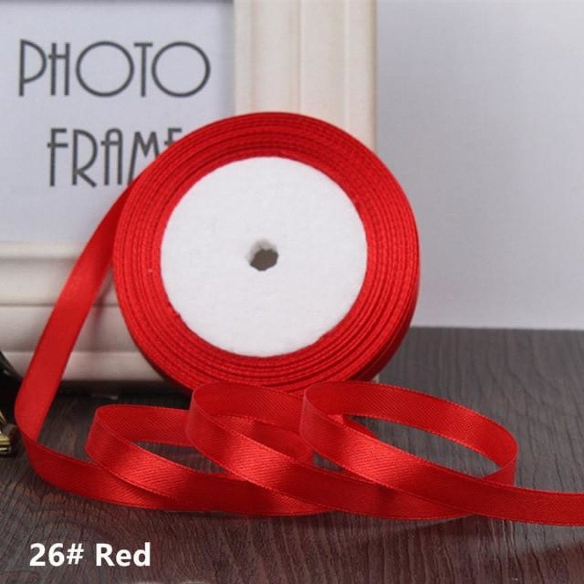 22m 10mm-15mm Polyester Ribbon for Crafts Bow Gift Wrapping Party Wedding Hair - Red 10mm - Asia Sell