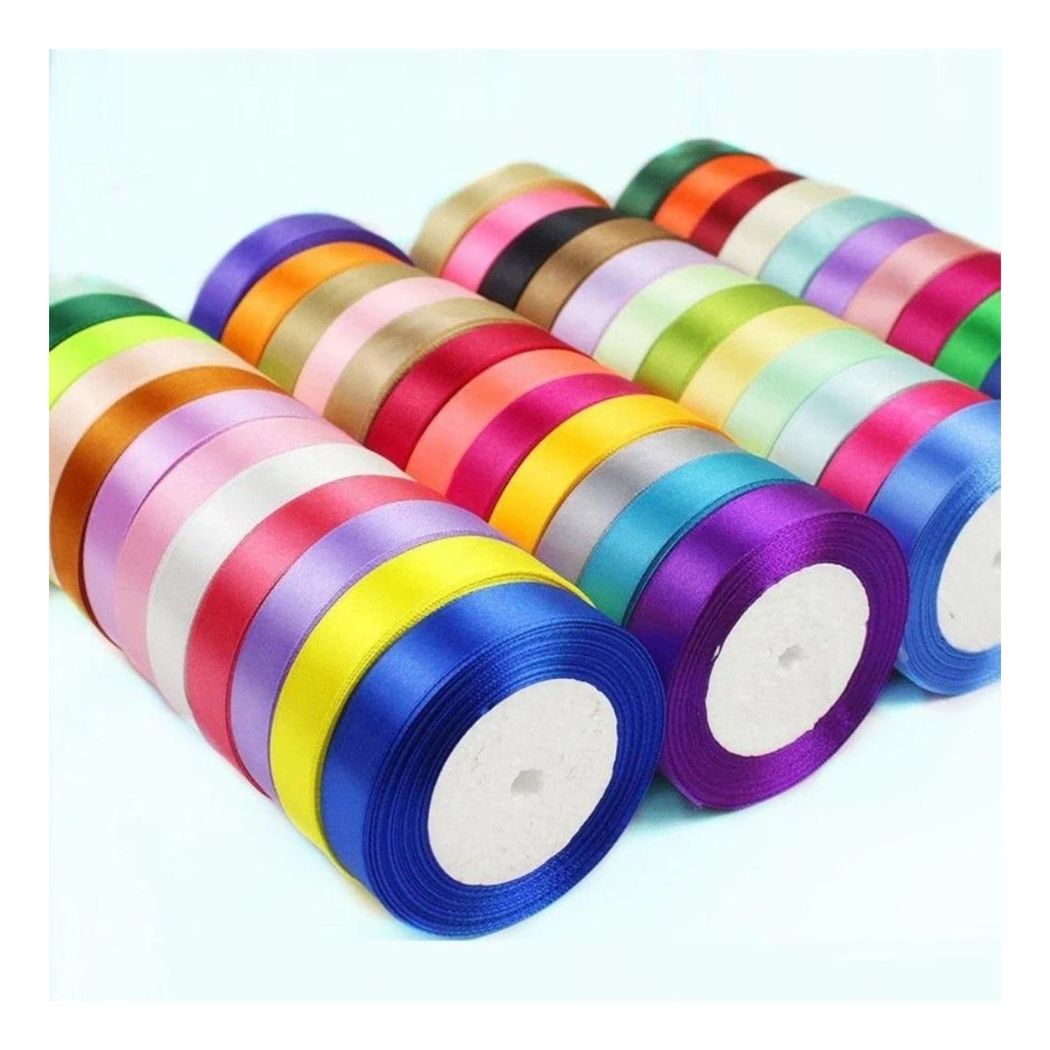 22m 10mm-15mm Polyester Ribbon for Crafts Bow Gift Wrapping Party Wedding Hair - Red 10mm - Asia Sell