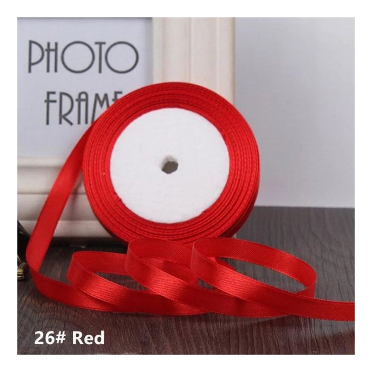 22m 10mm-15mm Polyester Ribbon for Crafts Bow Gift Wrapping Party Wedding Hair - Red 10mm - Asia Sell