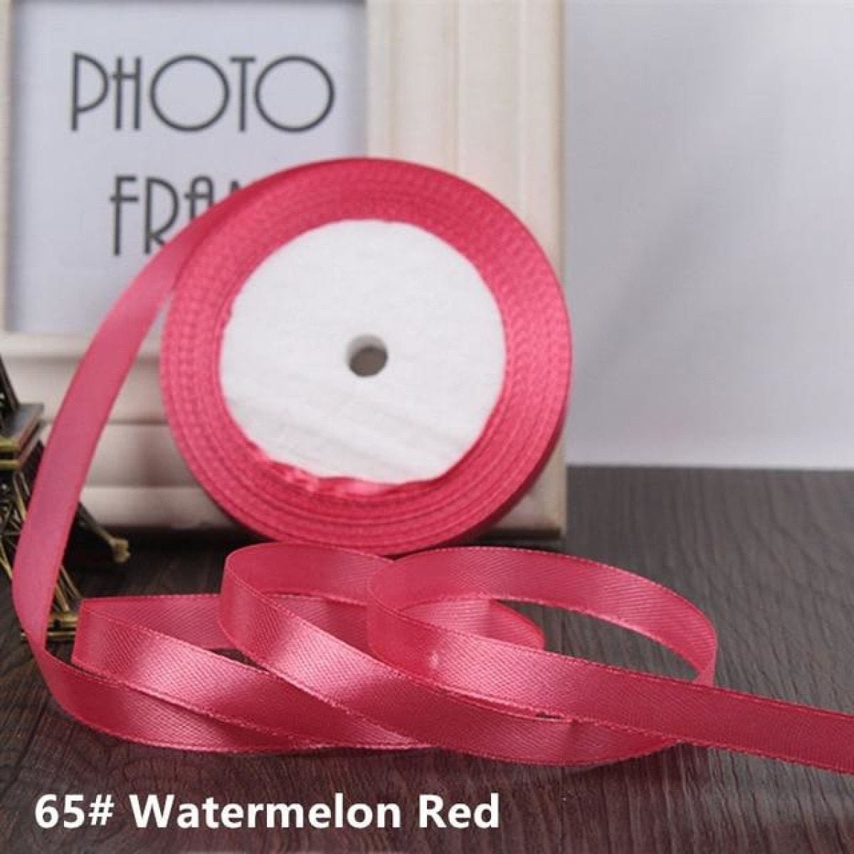 22m 10mm-15mm Polyester Ribbon for Crafts Bow Gift Wrapping Party Wedding Hair - Watermelon Red 15mm - Asia Sell