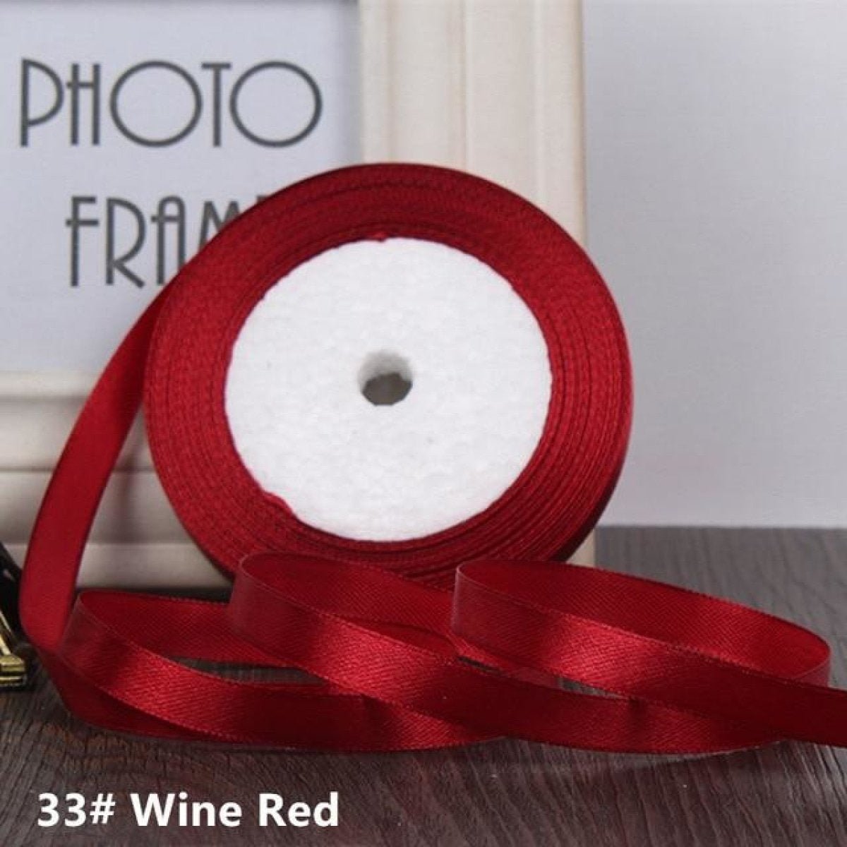 22m 10mm-15mm Polyester Ribbon for Crafts Bow Gift Wrapping Party Wedding Hair - Wine Red 15mm - Asia Sell