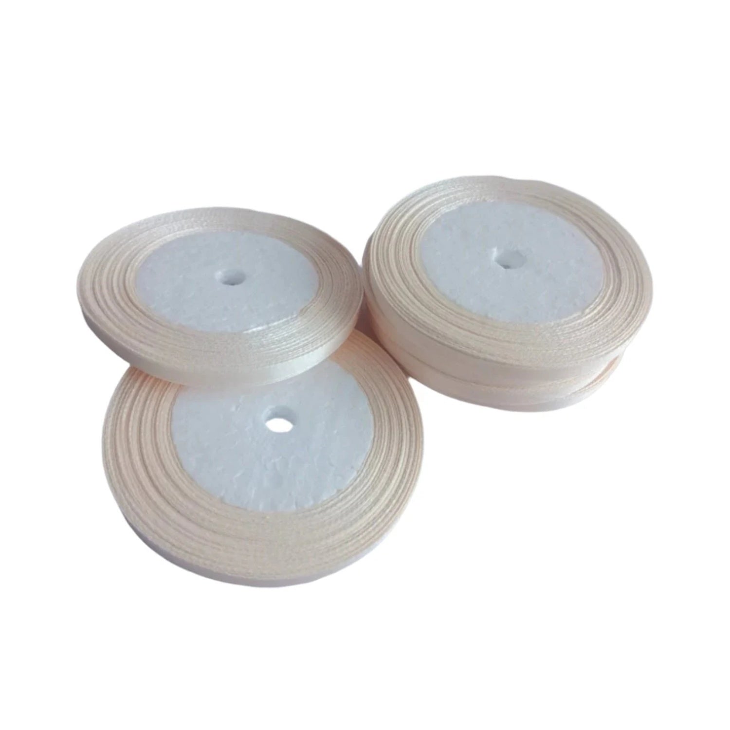 22m 6mm Polyester Ribbon for Crafts Bow Gift Wrapping Party Wedding Hair Christmas Decoration DIY - Beige - Asia Sell