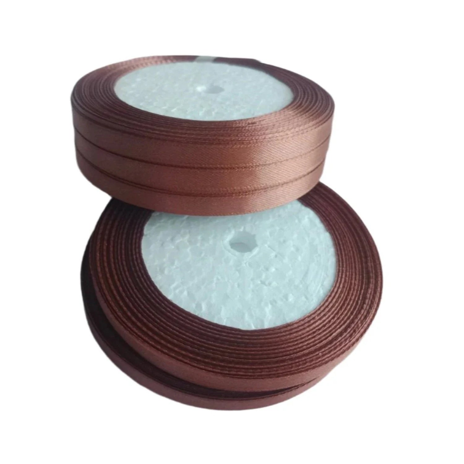 22m 6mm Polyester Ribbon for Crafts Bow Gift Wrapping Party Wedding Hair Christmas Decoration DIY - Light Brown - Asia Sell