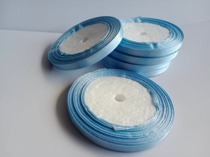 22m 6mm Polyester Ribbon for Crafts Bow Gift Wrapping Party Wedding Hair Christmas Decoration DIY - Sky Blue - - Asia Sell